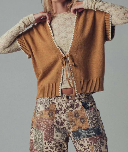 Urban Daizy - Crochet Trim Tie Vest