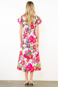 Thml - Short Sleeve Floral Midi Dress