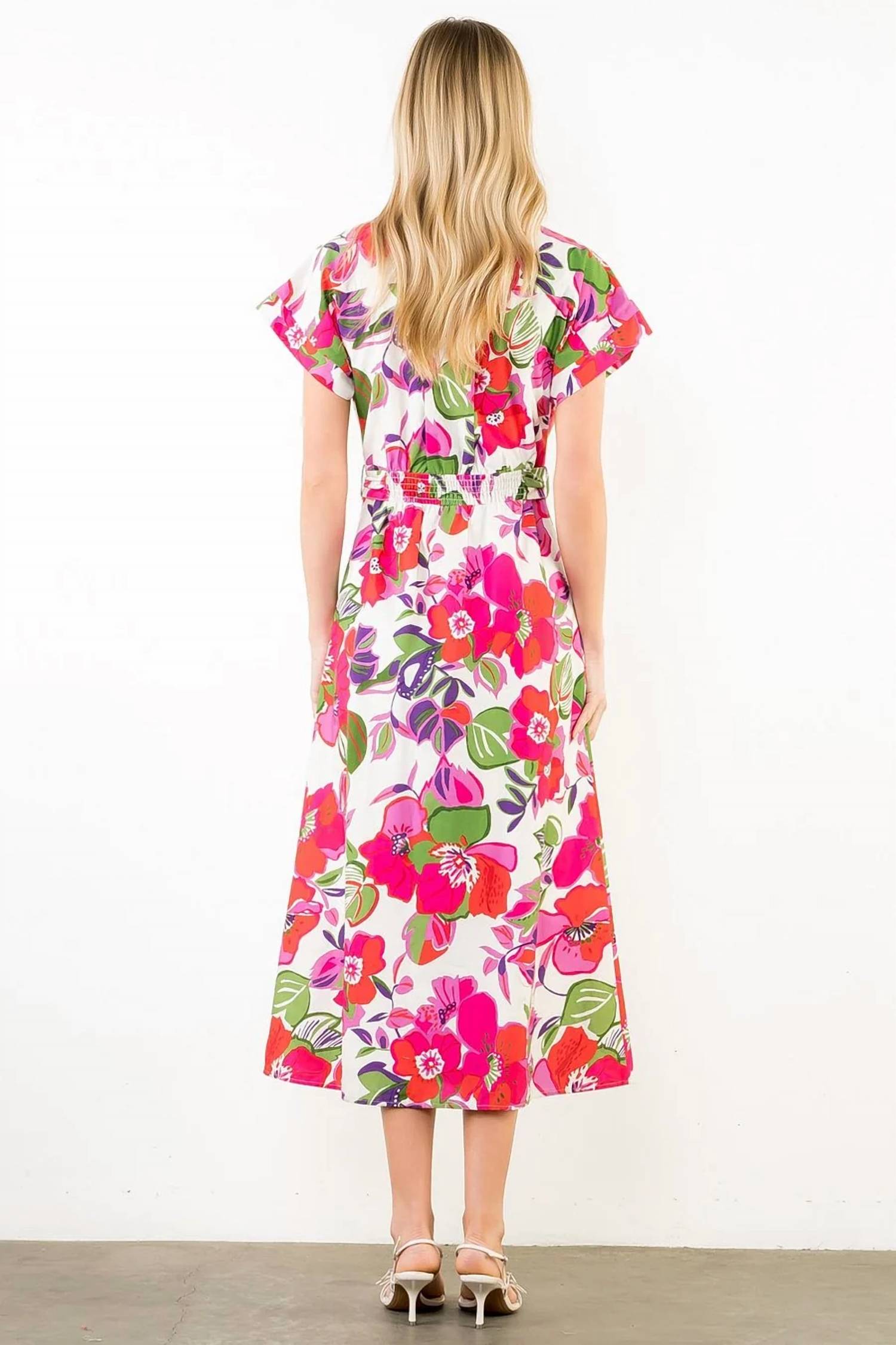 Thml - Short Sleeve Floral Midi Dress