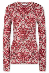 Rabanne - Jersey Knit Long Sleeve Paisley Top