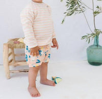 Búho Terry Striped Sweatshirt in light pink - kids' shirt - detail view