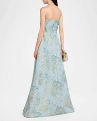 Teri Jon - Sleeveless Metallic Multi Jacquard Gown