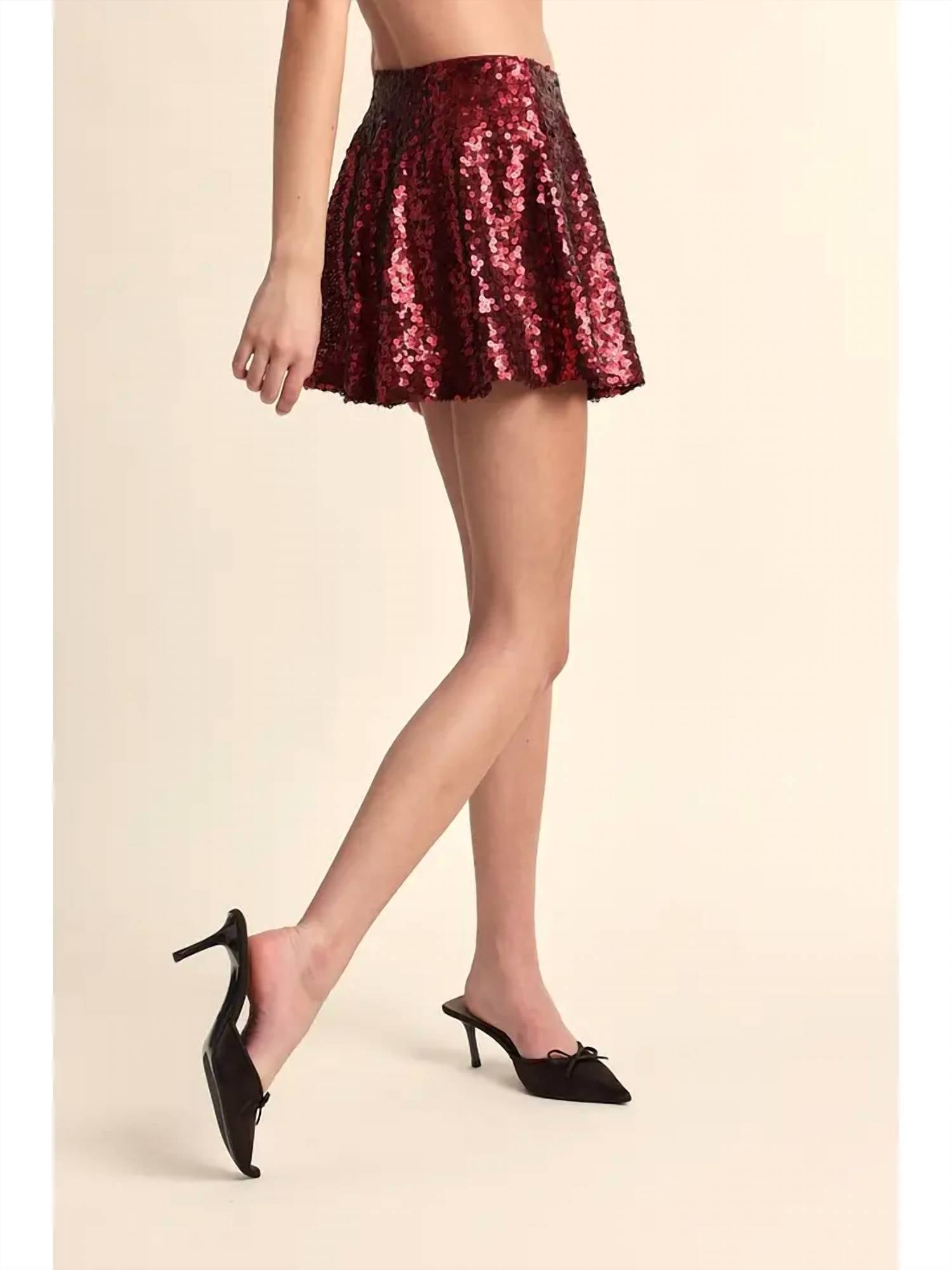 Sky To Moon - Sequined Mini Skort