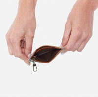 HOBO Women's Max Card Holder in brown golden herringbone - women's accessory - alternate view
