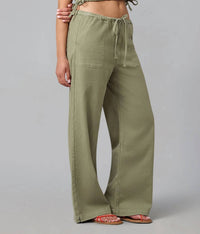 Lola Denim - Remy Drawstring Mid Rise Cotton Twill Trouser