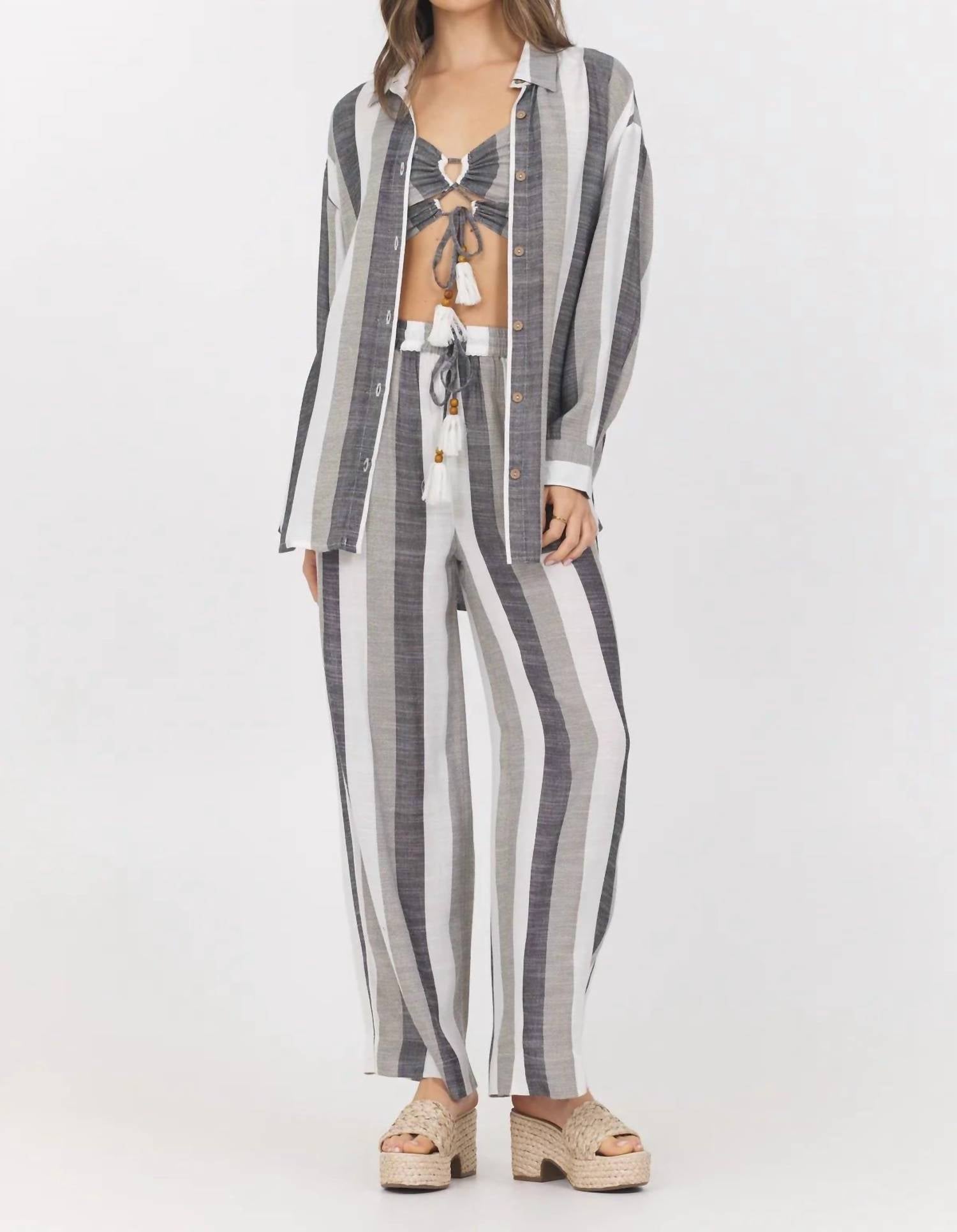 Ocean Drive - Shannon Metallic Button Down Shirt