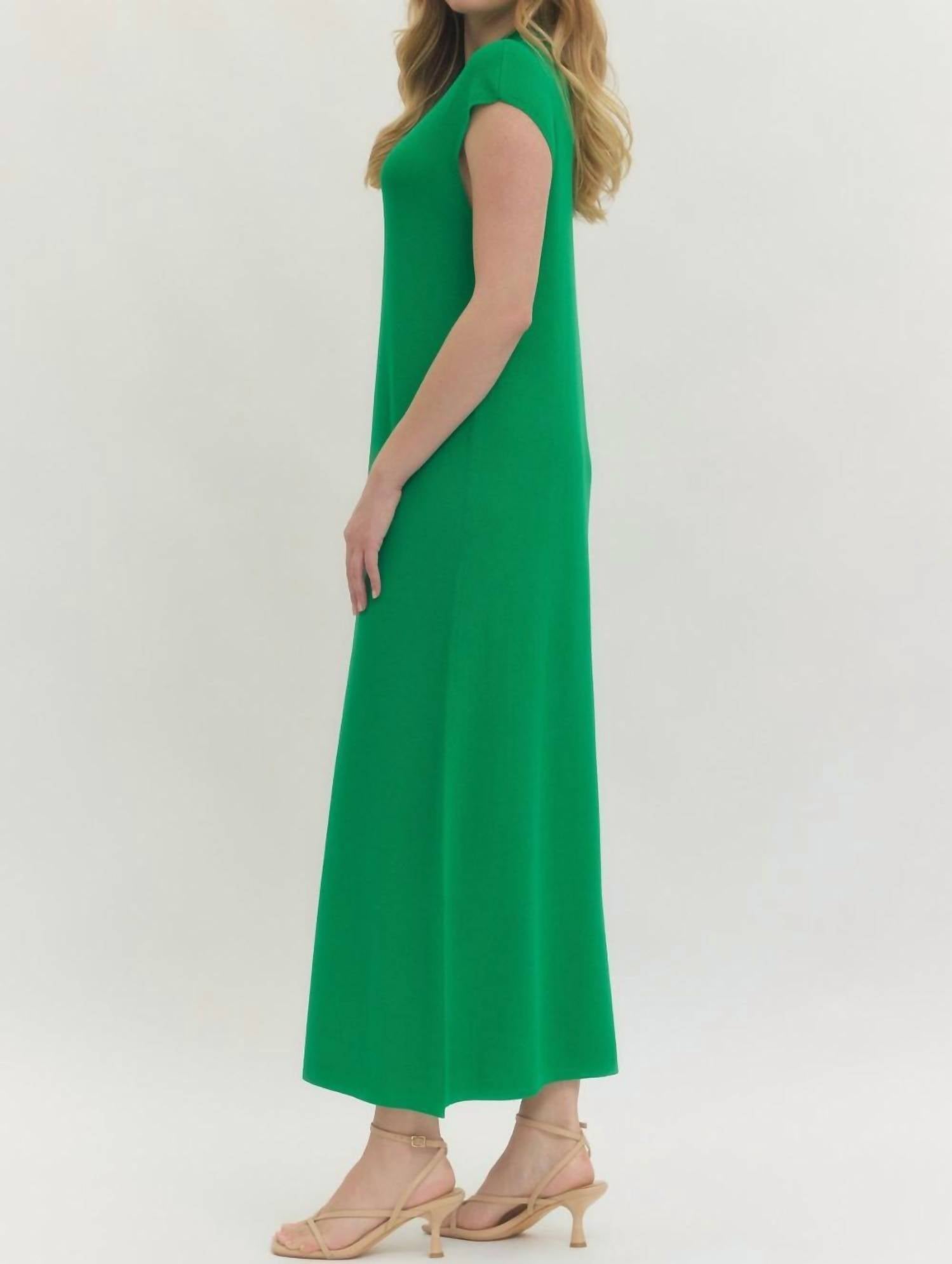 entro Talk This Way Maxi Dress in green - women's dress - alternate view