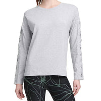 Dkny - Lace up Long Sleeve Jewel Neck Top