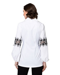 Joseph Ribkoff - Tie Front Embroidered Blouse With Cami
