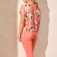 Tribal - Shirred Button Front Top