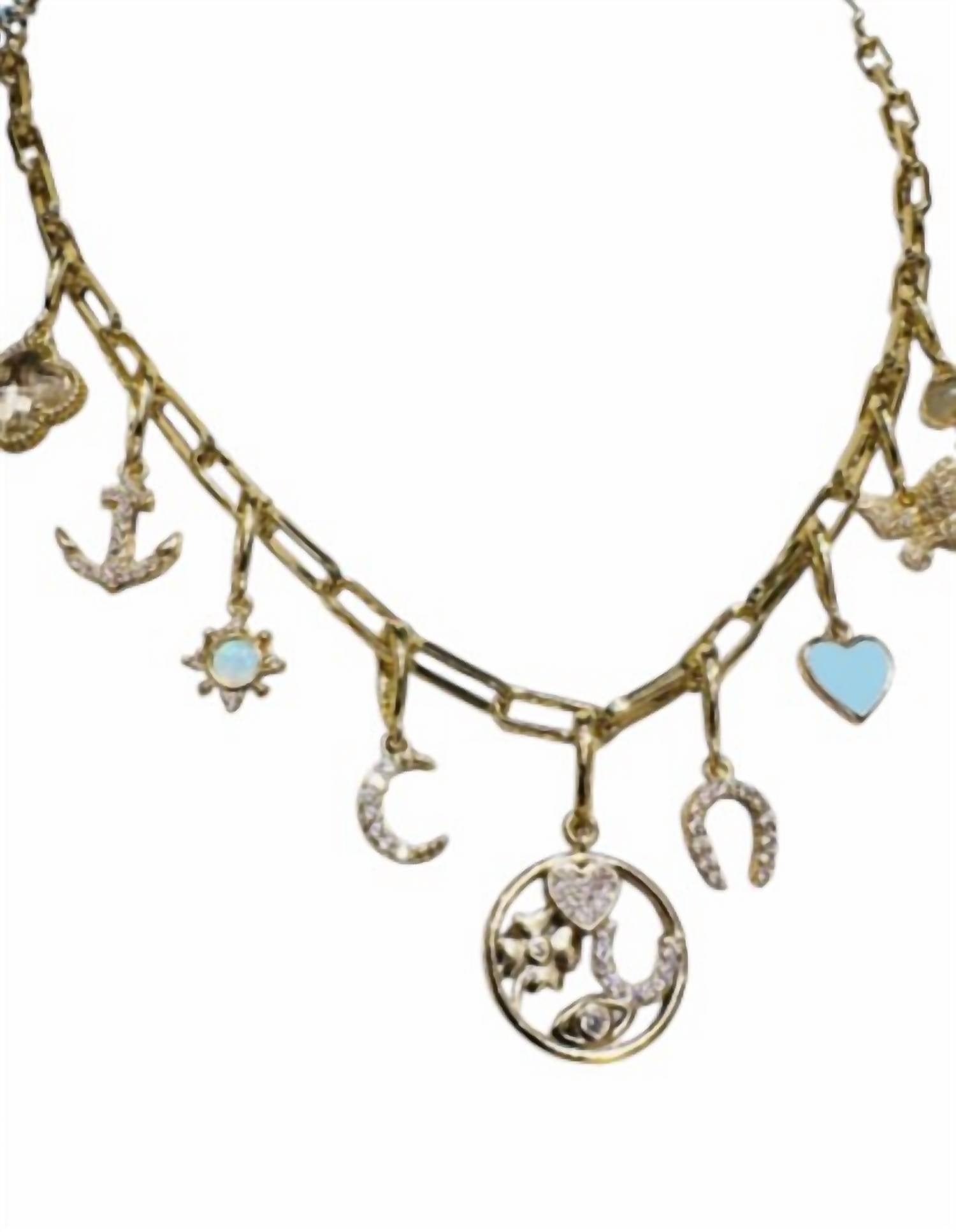 Iishii - Women's 9 Charms Necklace
