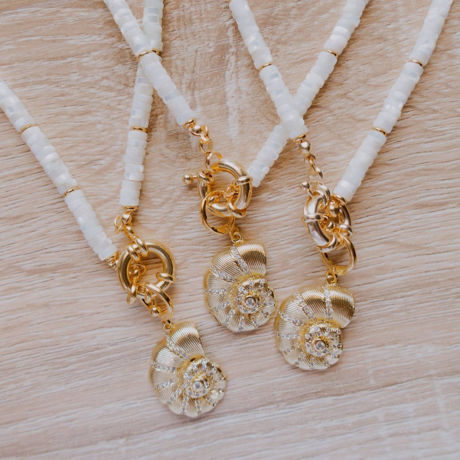 Gemelli - Biscayne Beaded Necklace With Shell Charm