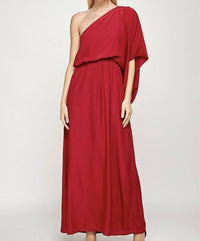 Carmela - Satin One Shoulder Maxi Dress