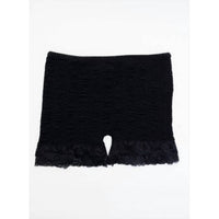 Leto - Smocked Lace Trim Lounge Shorts