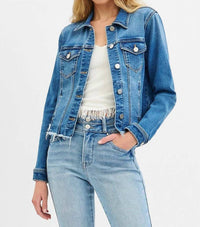 Risen - Fray Hem Western Jean Jacket