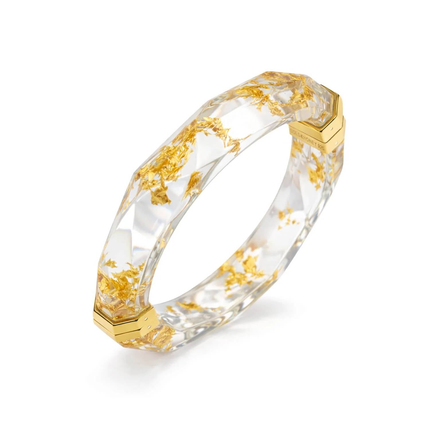 Gold & Honey - Women's Thin Lucite Bangle
