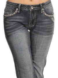 Bus Stop - Naughty Too Distressed Skull Jean