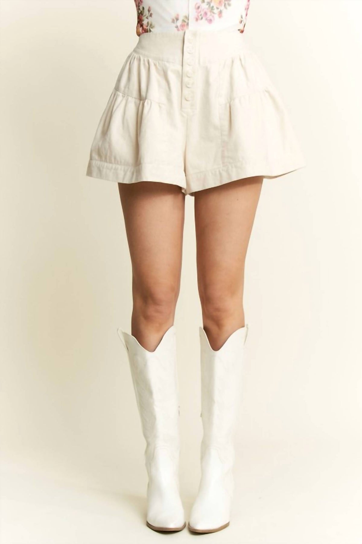 Jade By Jane - High Waist Ruffle Shorts