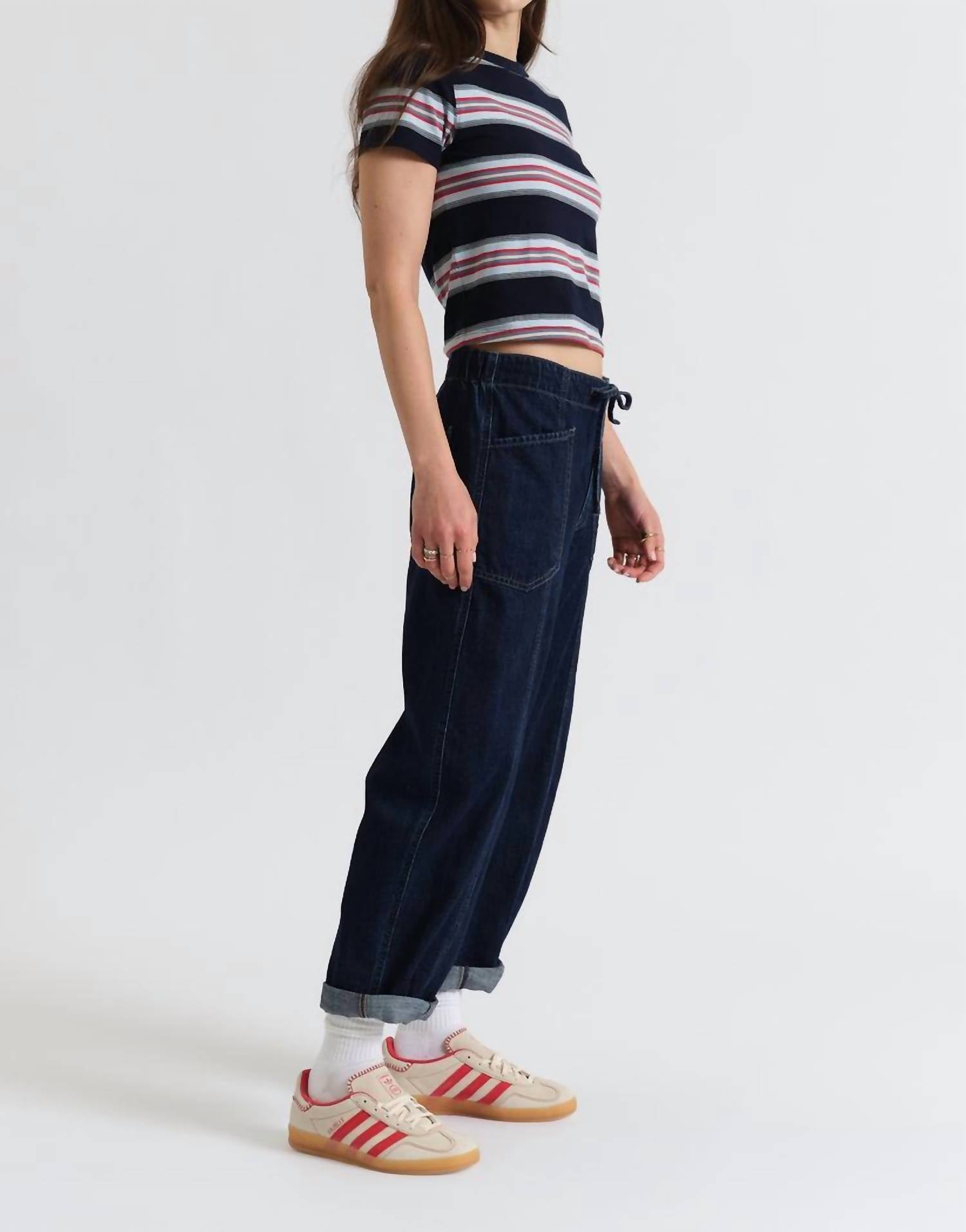 DAZE Villa Drawstring Barrel Jeans in blue mood - women's jeans - view 5
