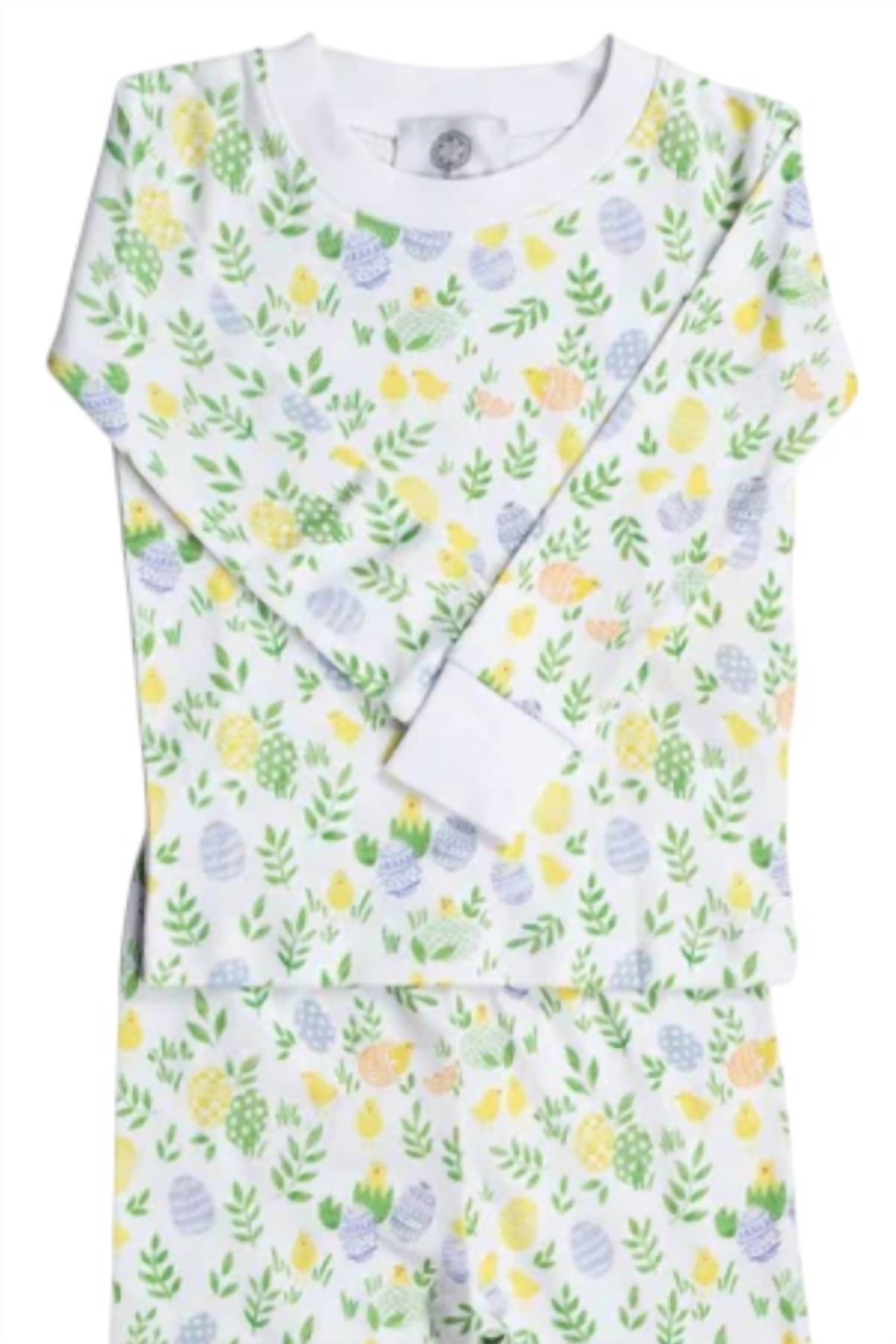 THE PROPER PEONY Kids Hatch Pajama Set in green - kids' sleepwear - detail view