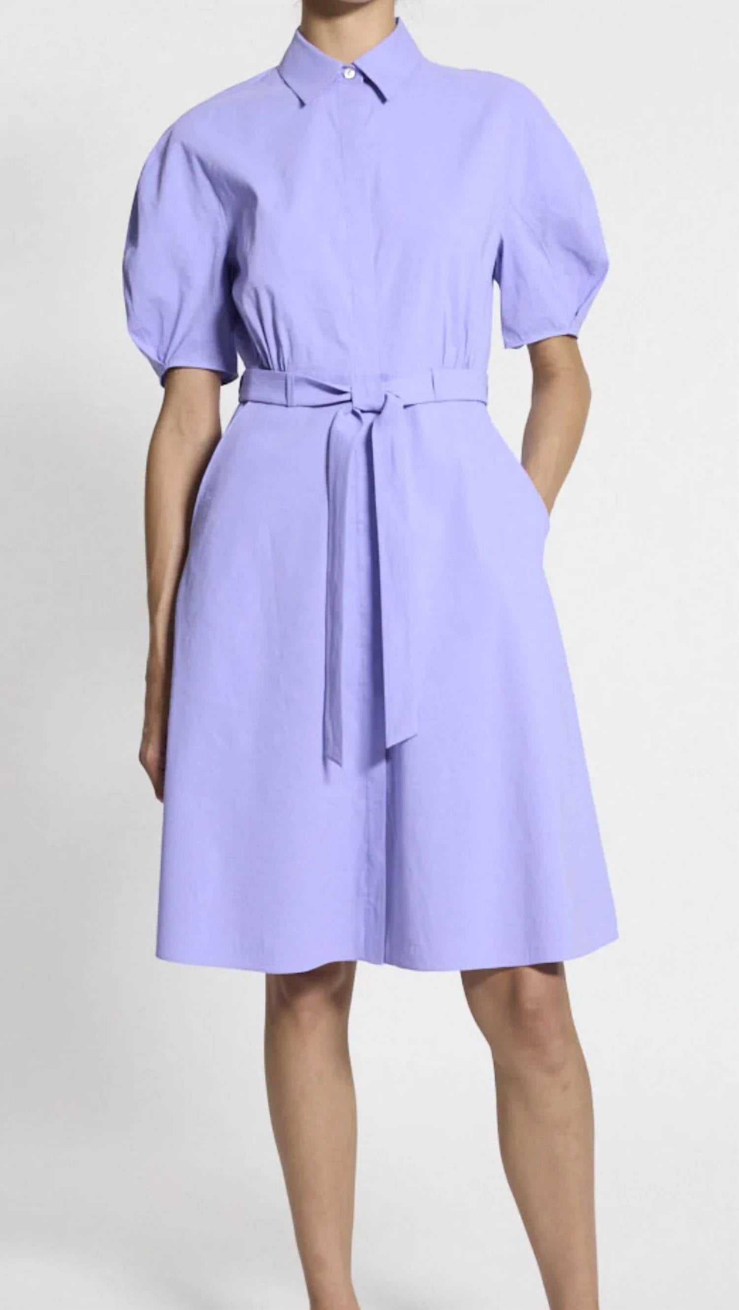 Theory - Puff Sleeve Belted Mini Dress