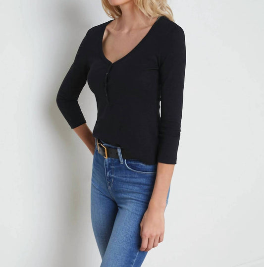 L'Agence - Rowena 3/4 Sleeve Henley Top