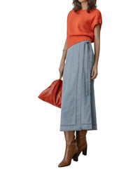 Lilla P - Denim Wrap Skirt