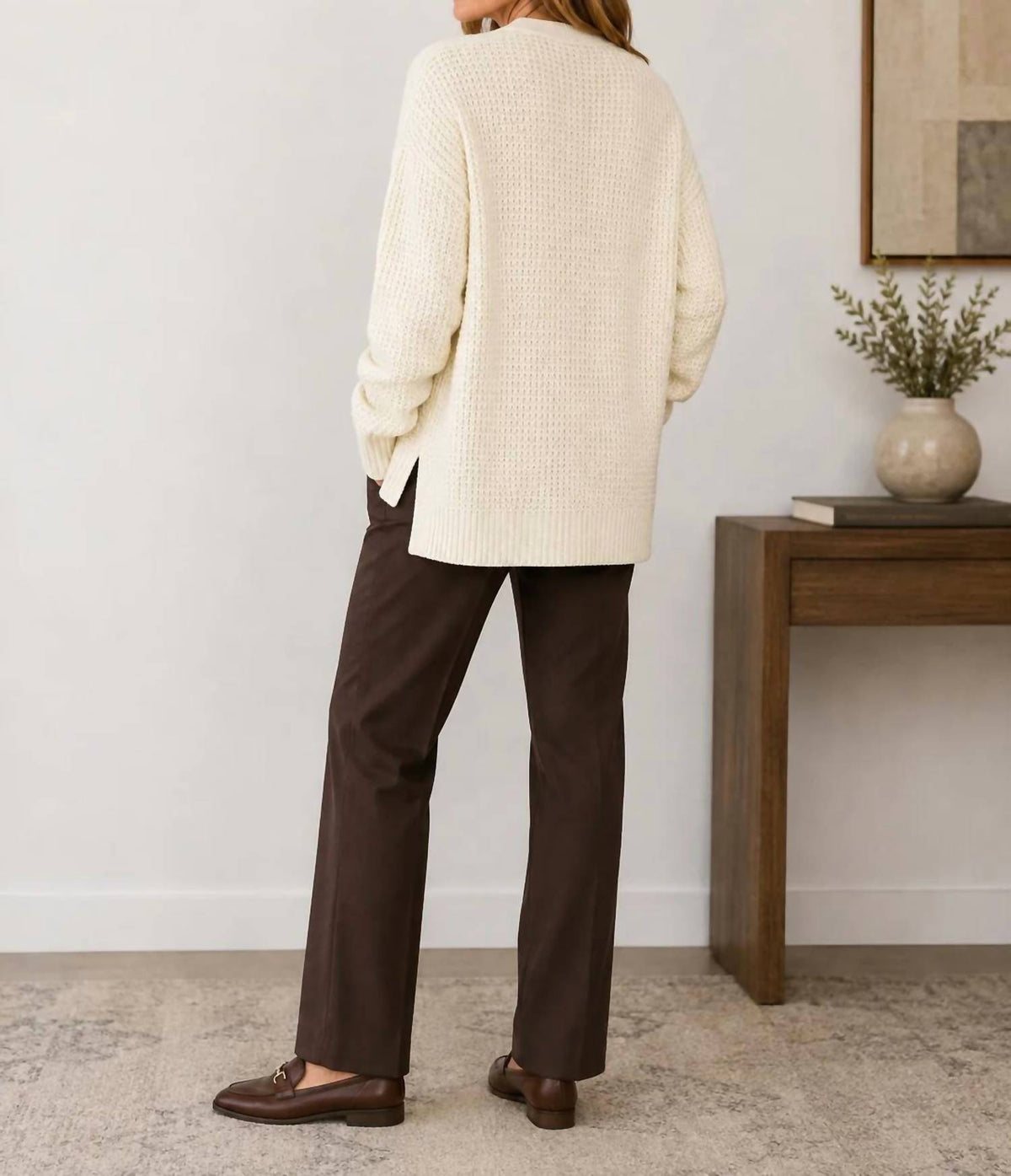 Zenana - Waffle Knit Open Cardigan Sweater