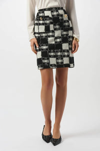 Joseph Ribkoff - Checkered Jacquard Mini Pencil Skirt