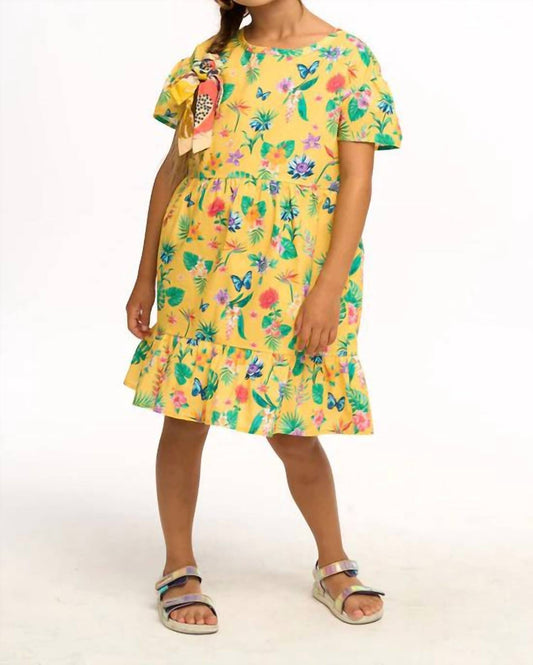 Lemon Tropical Floral Dress