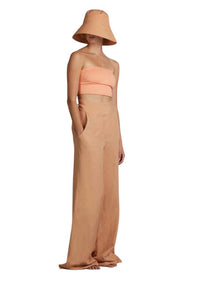 BONDI BORN Stella Bandeau Bikini Top in peach - women's swimwear