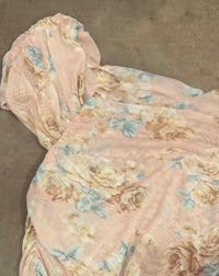 Listicle - Women's Floral Mesh Cinched Top