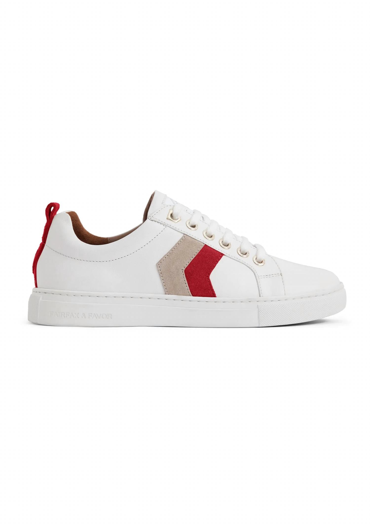 Fairfax & Favor Women's Alexandra Trainer Shoe in cherry stone - women's shoe - detail view