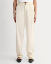 Everlane Women's Slouchy Curved Leg Buttersoft Chino Pants in bone - women's pants