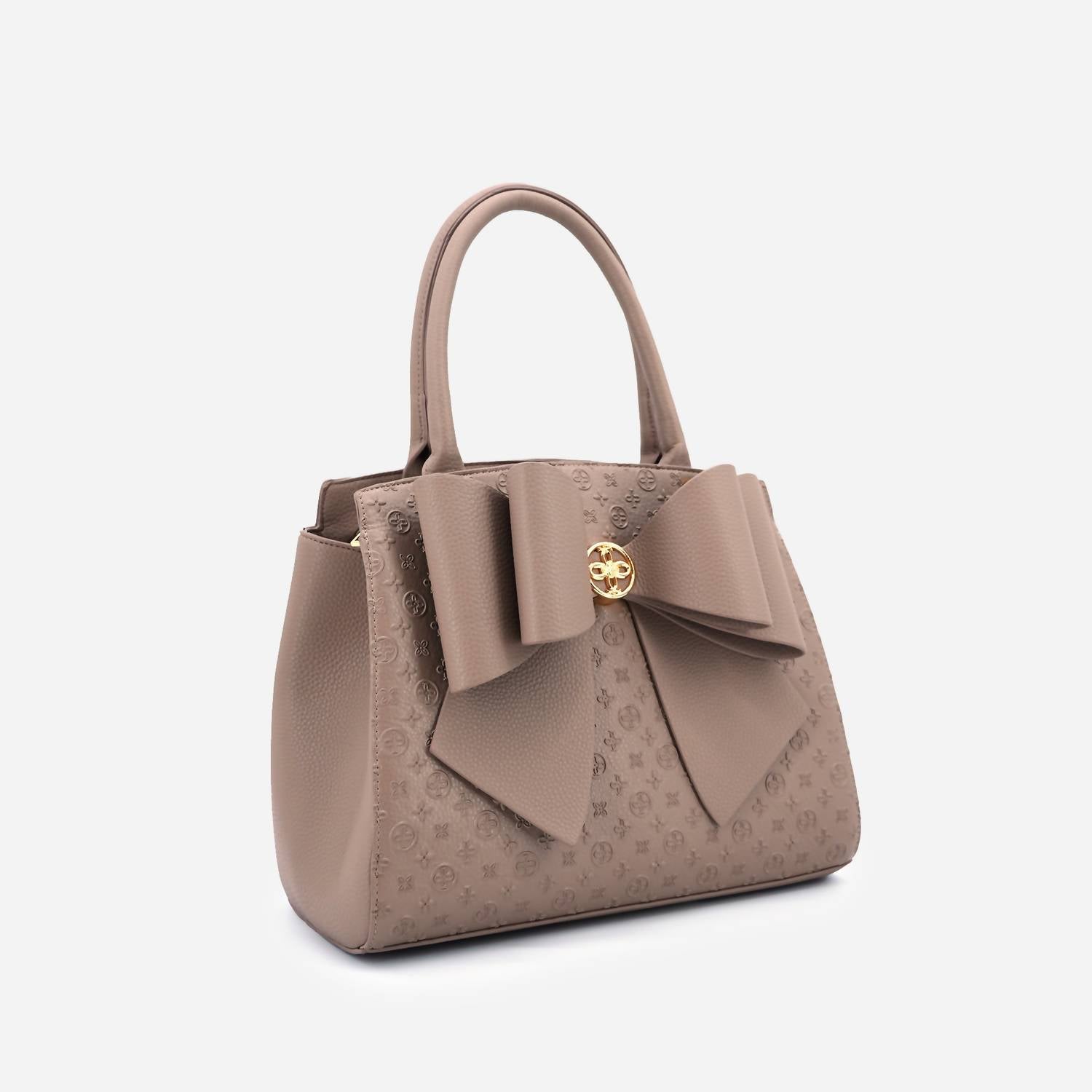 Like Dreams - Women's Crossi Elegance Large Bow Vegan Leather Satchel