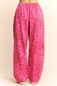 Davi & Dani - Leopard Mesh Cargo Material Joggers - Plus