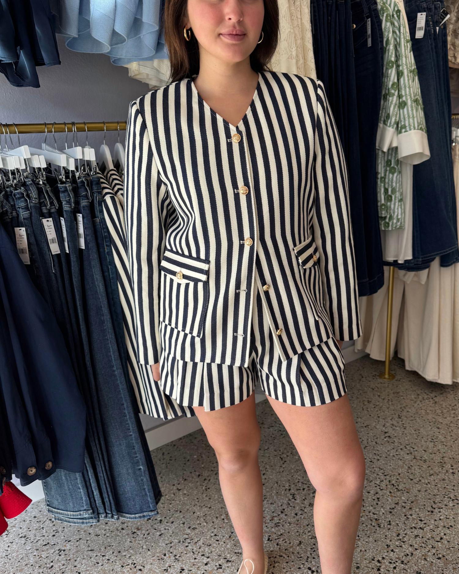 Astr - Women's Stripe Blazer