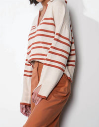 Greylin - Collared Stripe Sweater