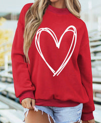 Little Daisy Closet - Reversible Valentine Drop Shoulder Mock Neck Sweatshirt