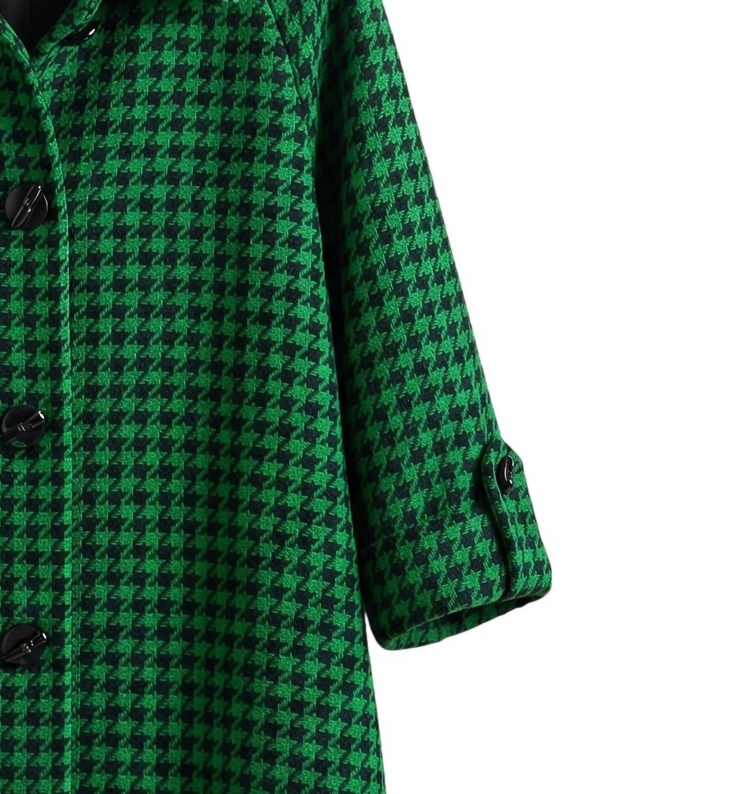 Boho Chic Women's Swing Coat in green - women's jacket - detail view