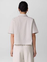 Eileen Fisher - Notch Collar Short Sleeve Shirt