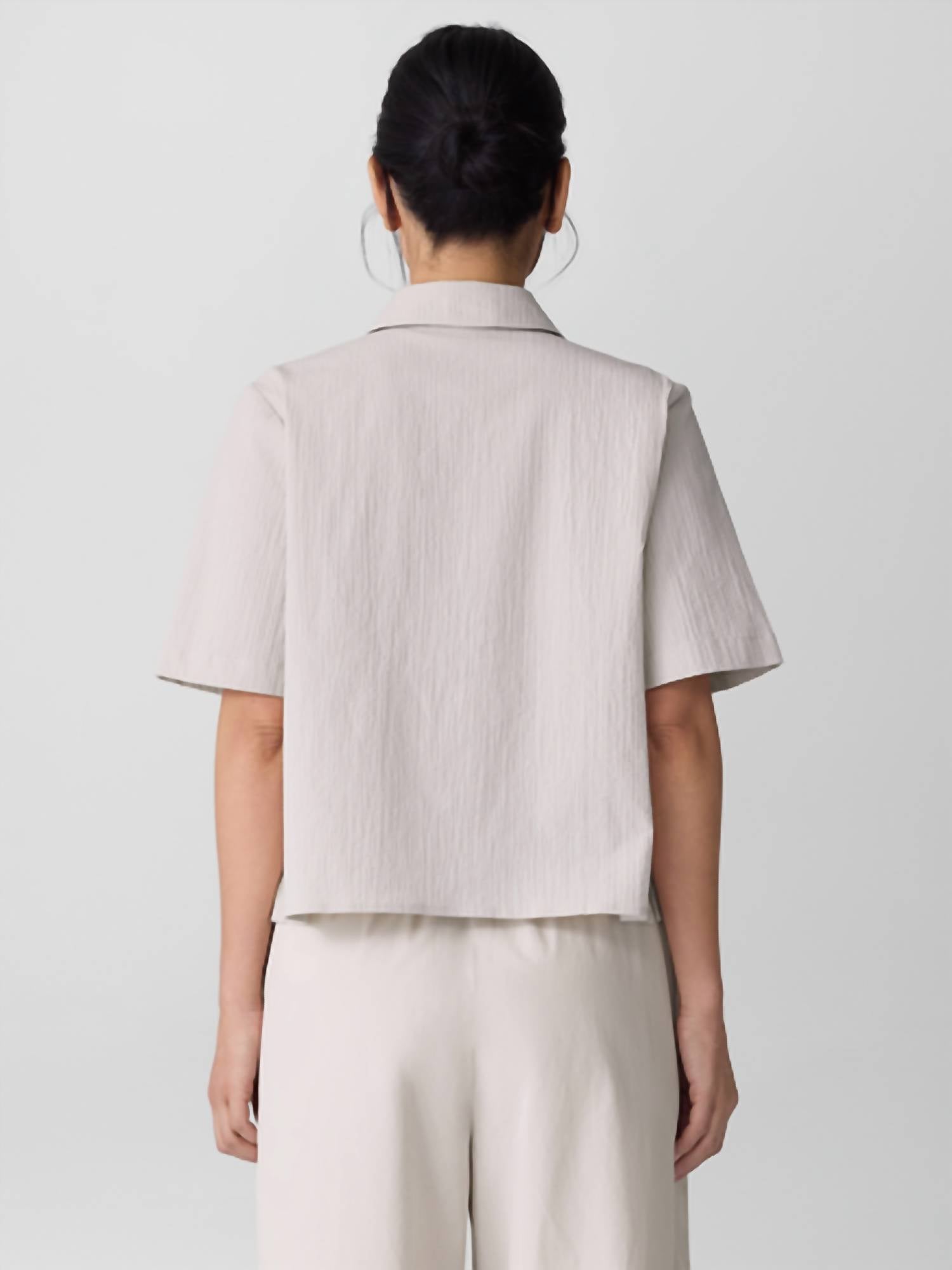Eileen Fisher - Notch Collar Short Sleeve Shirt