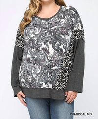 Pasley Leopard Color Block Top