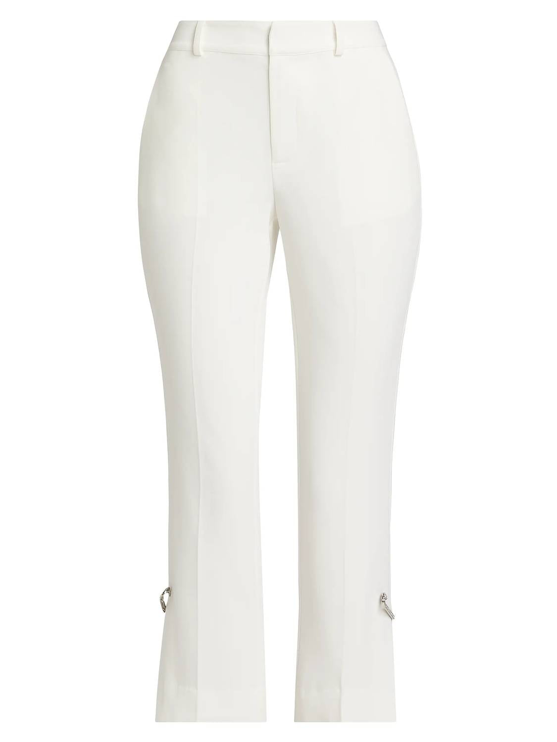 cinq a sept RHINESTONE PIN CROPPED KERRY PANT in ivory 1 - women's pants - view 5
