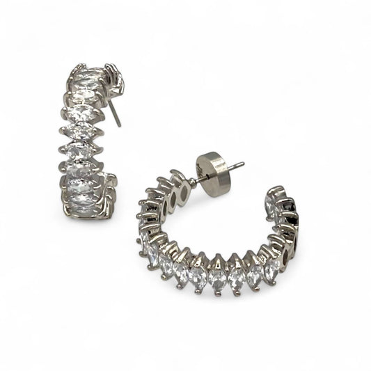 Jagged Halo Jewelry - Diamond Eyes Hoops