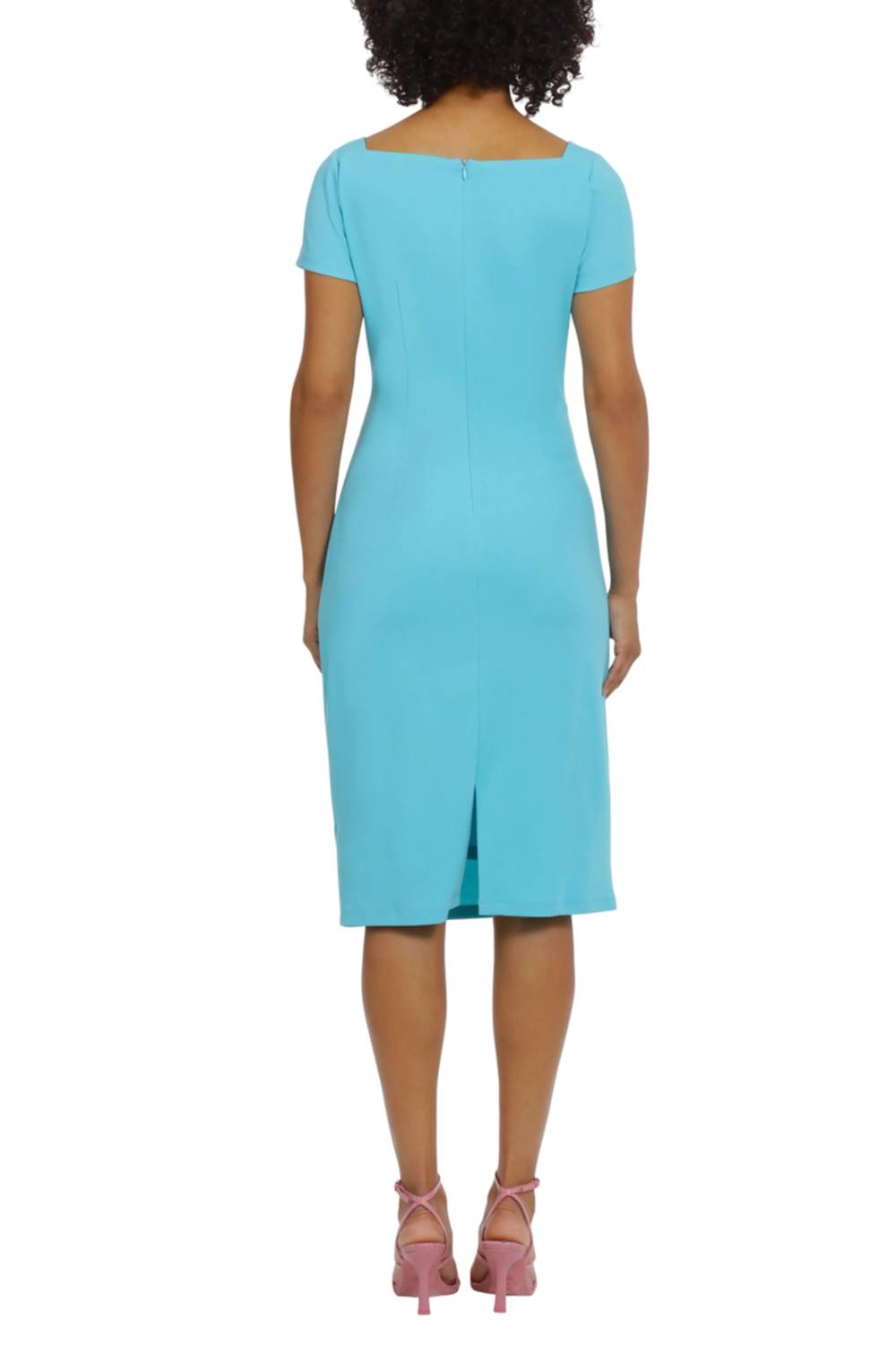 Maggy London - Asymmetrical Neckline Sheath Dress