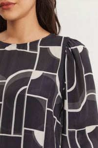Velvet By Graham & Spencer - Desta Bauhaus Print Blouse