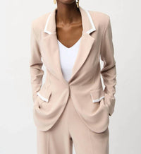 Joseph Ribkoff - Contrast Trim Long Sleeve Blazer
