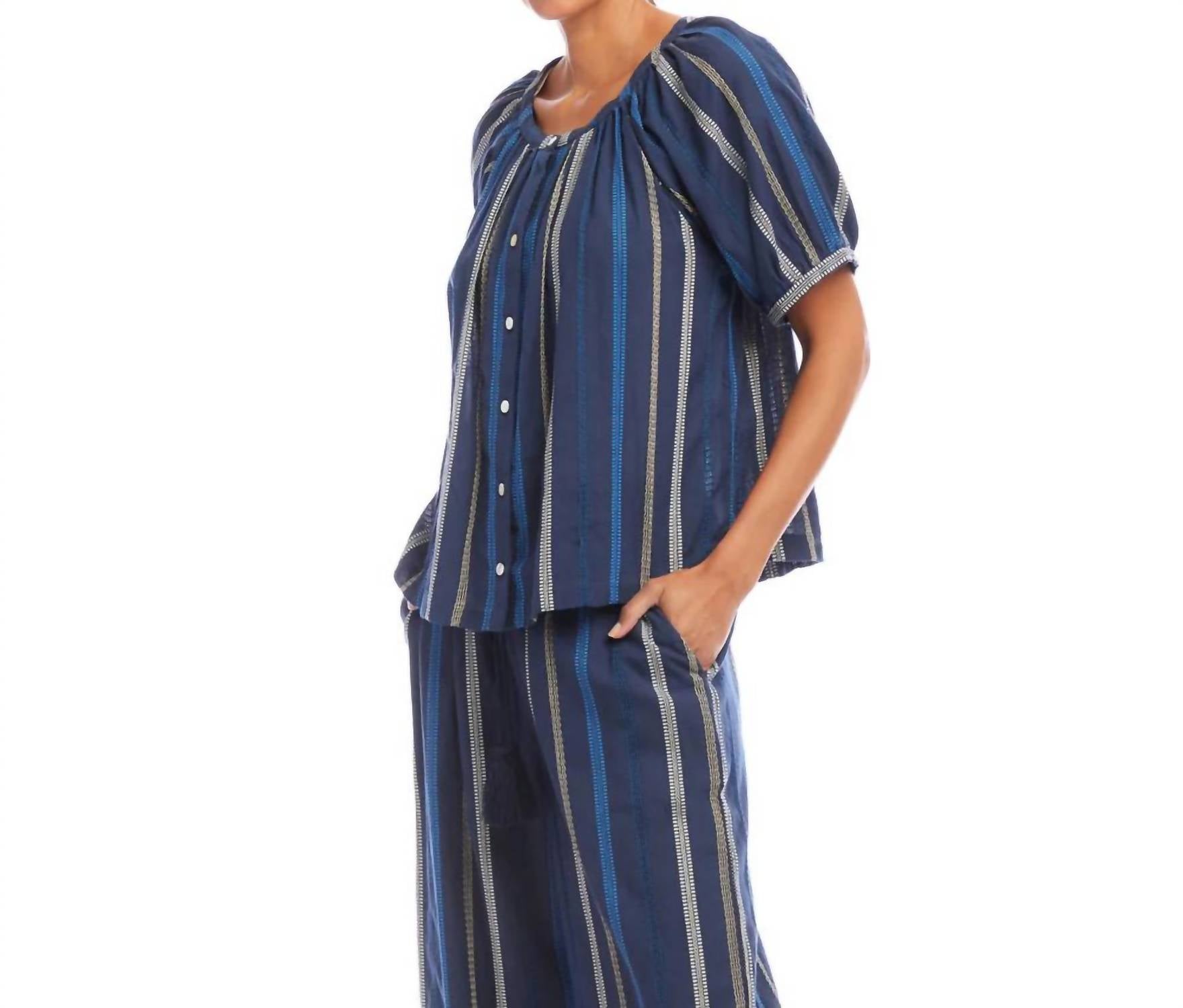 Karen Kane - Embroidered Short Sleeve Top