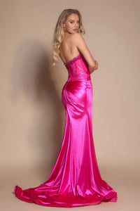 PORTIA&SCARLETT Exquisite Floor-length Gown in hot pink - women's dress - alternate view
